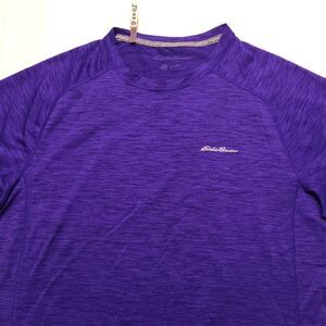 Eddie Bauer Casual Crew Neck Short Sleeve Graphic T Shirt Mens Size M Purple